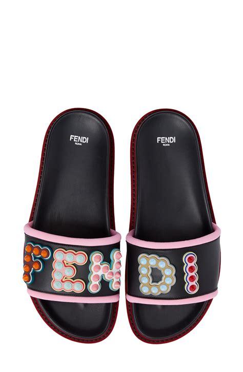 womens fendi studded slides cheap|Women's Fendi Designer Slides & Mules .